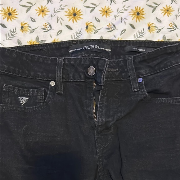 Guess Black Denim Slim Tapered Jeans - Picture 2 of 7
